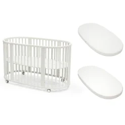 Pack lit sleepi white + matelas sleepi + drap housse blanc