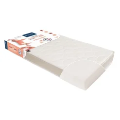 Pack matelas bébé climatisé + alèse blanc + drap housse blanc - 70x140 cm