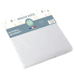 Pack matelas bébé climatisé + alèse blanc + drap housse écru - 60 x 120 cm