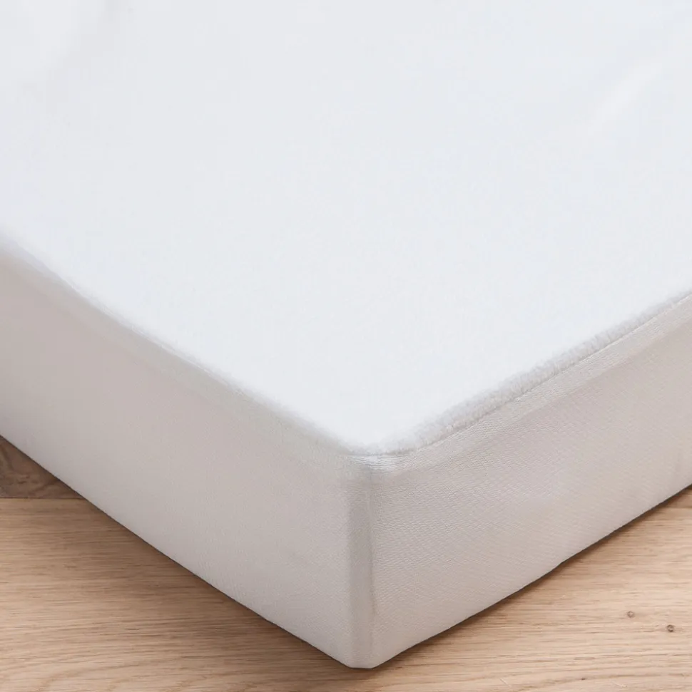 Pack matelas bébé climatisé + alèse blanc + drap housse blanc - 70 x 140 cm