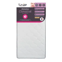 Pack matelas climatisé + alèse blanc + drap housse blanc - 70 x 140 cm