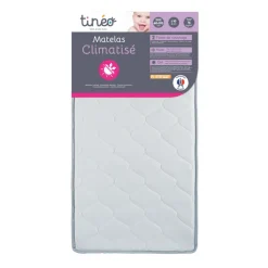 Pack matelas climatisé + alèse blanc + drap housse blanc - 60 x 120 cm