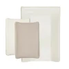 Pack matelas à langer uni luxe + 2 housses écrue et taupe