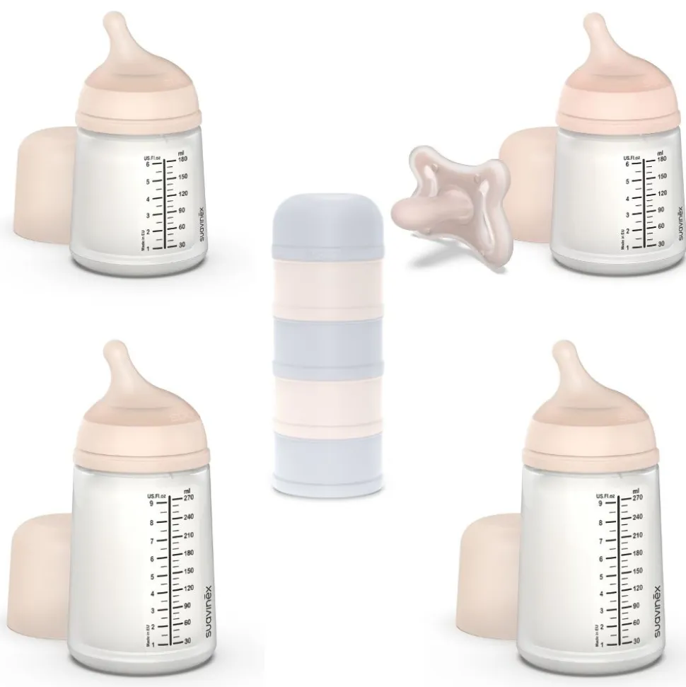 Pack naissance biberons anti colique zerø.zerø et boîte doseuse bleu