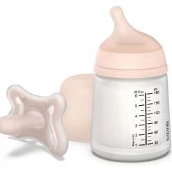 Pack naissance biberons anti colique zerø.zerø et boîte doseuse beige