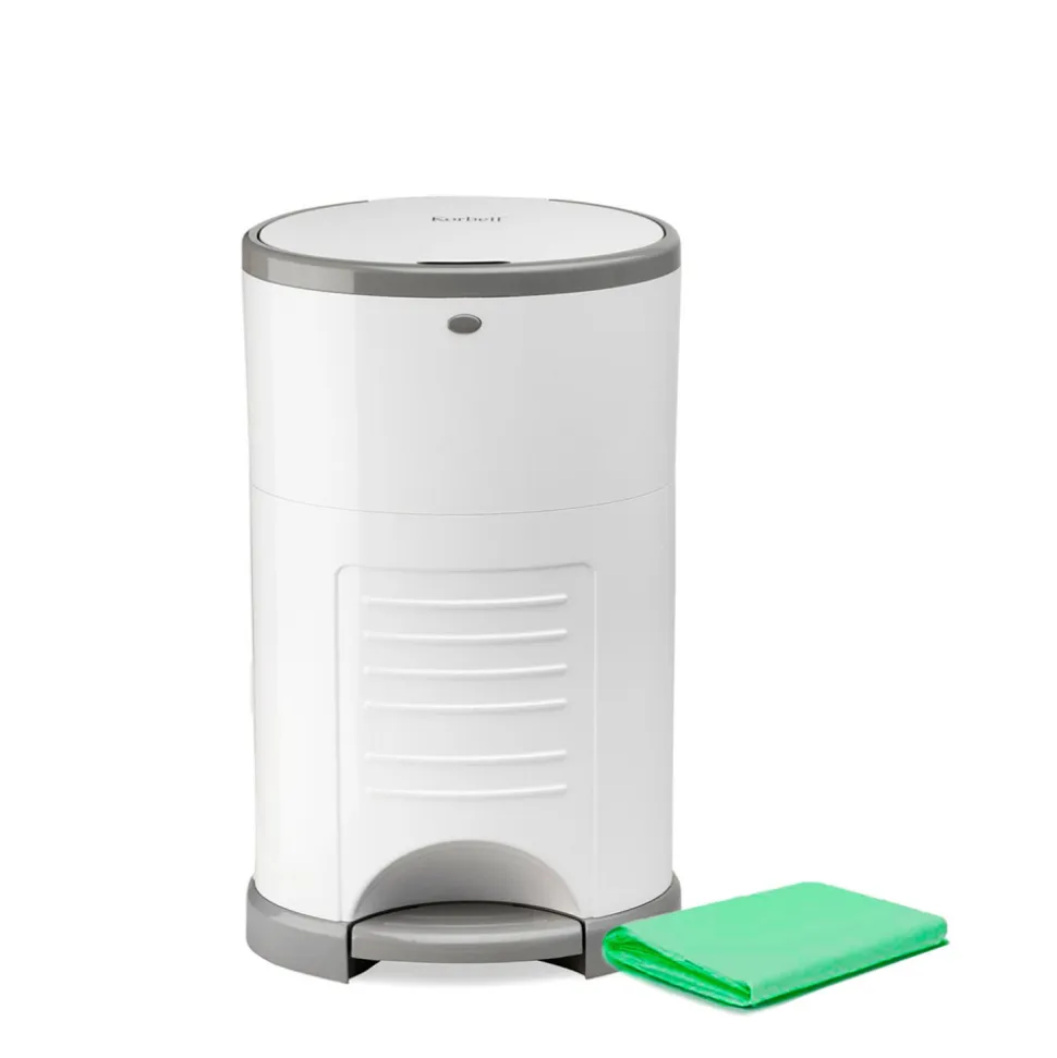 Pack poubelle à couches blanche 16l + 4 recharges anti-odeurs