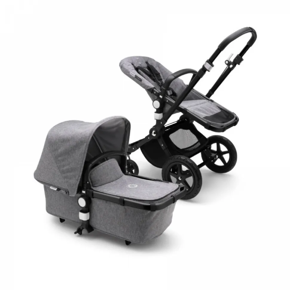 Pack poussette duo caméléon3 plus complète noir gris chiné
