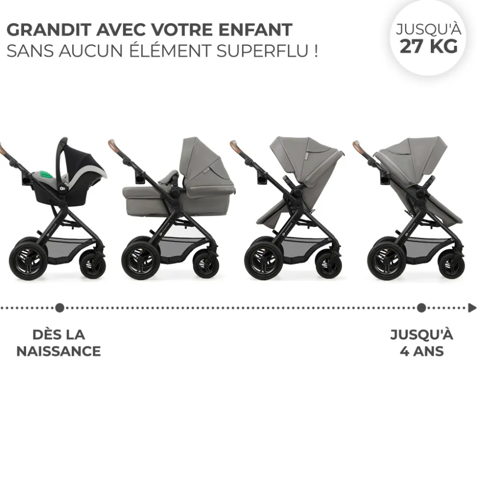 Pack poussette moov2 air 3 en 1 light grey