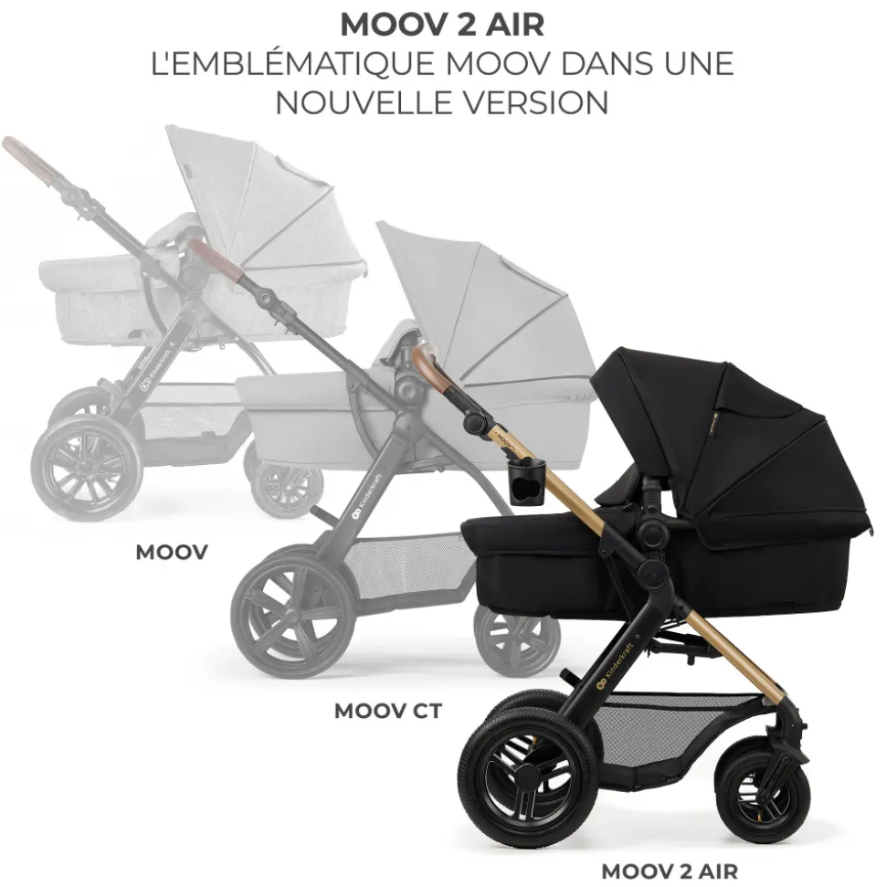 Pack poussette moov2 air 3 en 1 pure black
