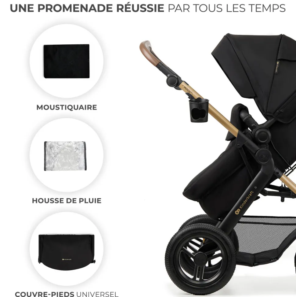 Pack poussette moov2 air 3 en 1 pure black