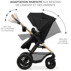 Pack poussette moov2 air 3 en 1 pure black