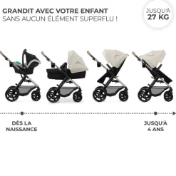 Pack poussette moov 2 3 en 1 grey eva wheels