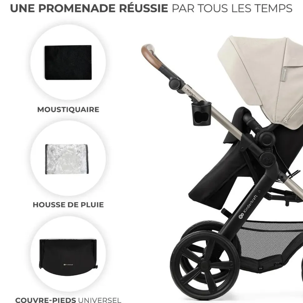 Pack poussette moov 2 3 en 1 grey eva wheels