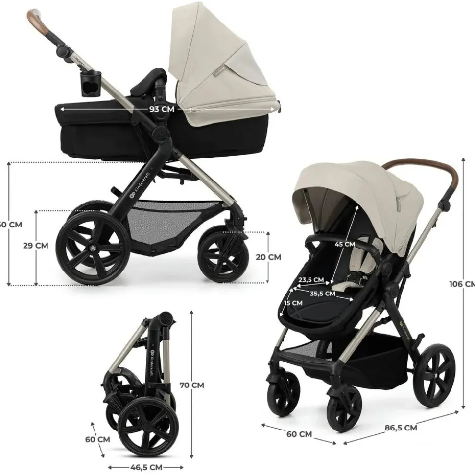 Pack poussette moov 2 3 en 1 grey eva wheels