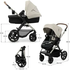 Pack poussette moov2 3 en 1 pure black eva wheels