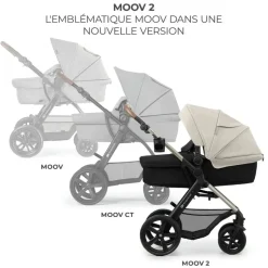 Pack poussette moov2 3 en 1 pure black eva wheels
