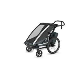 Pack remorque vélo chariot cross 1 place dark slate + kit jogging