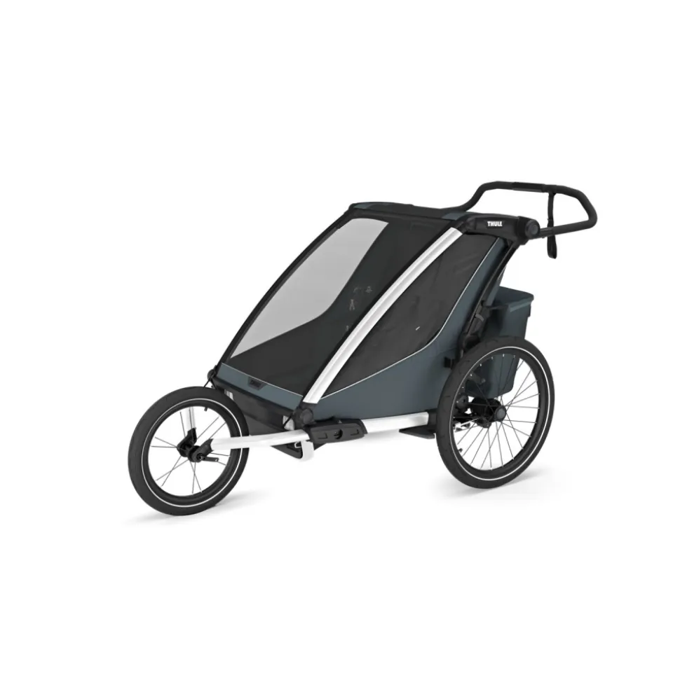 Pack remorque vélo chariot cross 2 dark slate + assise pour nouveau-né infant sling