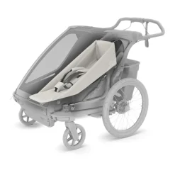 Pack remorque vélo chariot cross 2 dark slate + assise pour nouveau-né infant sling