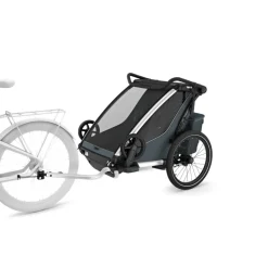Pack remorque vélo chariot cross 2 dark slate + assise pour nouveau-né infant sling