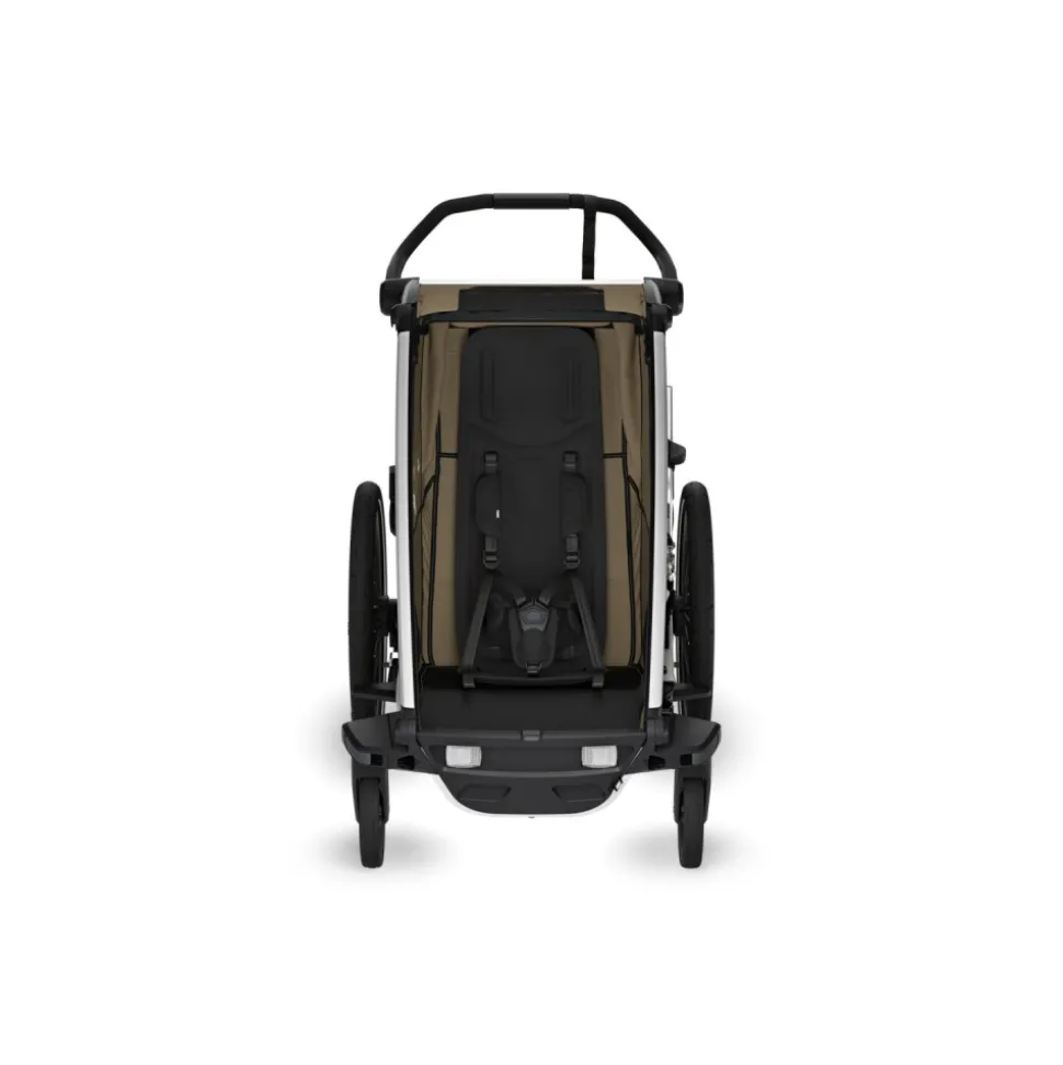 Pack remorque vélo chariot cross 1 faded khaki + assise pour nouveau-né infant sling