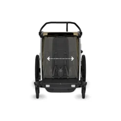 Pack remorque vélo chariot cross 2 faded khaki + assise pour nouveau-né infant sling + kit jogging