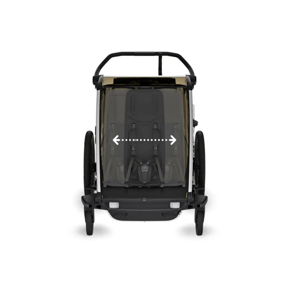 Pack remorque vélo chariot cross 2 faded khaki + assise pour nouveau-né infant sling + kit jogging