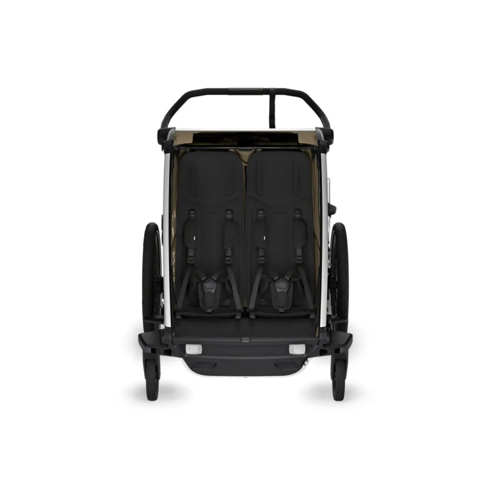 Pack remorque vélo chariot cross 2 faded khaki + assise pour nouveau-né infant sling + kit jogging