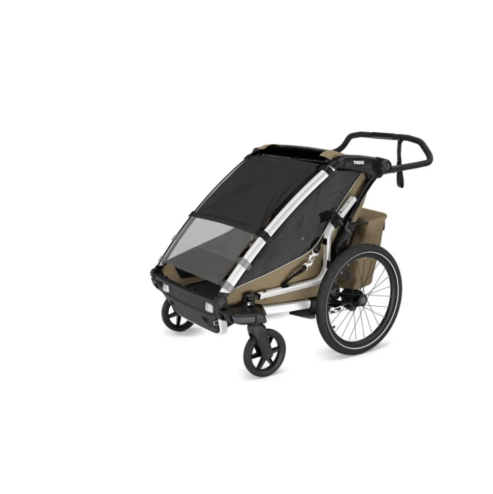 Pack remorque vélo chariot cross 2 faded khaki + assise pour nouveau-né infant sling + kit jogging