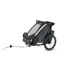 Pack remorque vélo chariot cross 1 dark slate + assise pour nouveau-né infant sling + kit jogging
