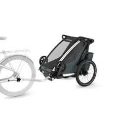 Pack remorque vélo chariot cross 1 dark slate + assise pour nouveau-né infant sling + kit jogging