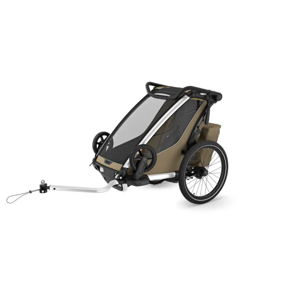 Pack remorque vélo chariot cross 1 faded khaki + assise pour nouveau-né infant sling + kit jogging