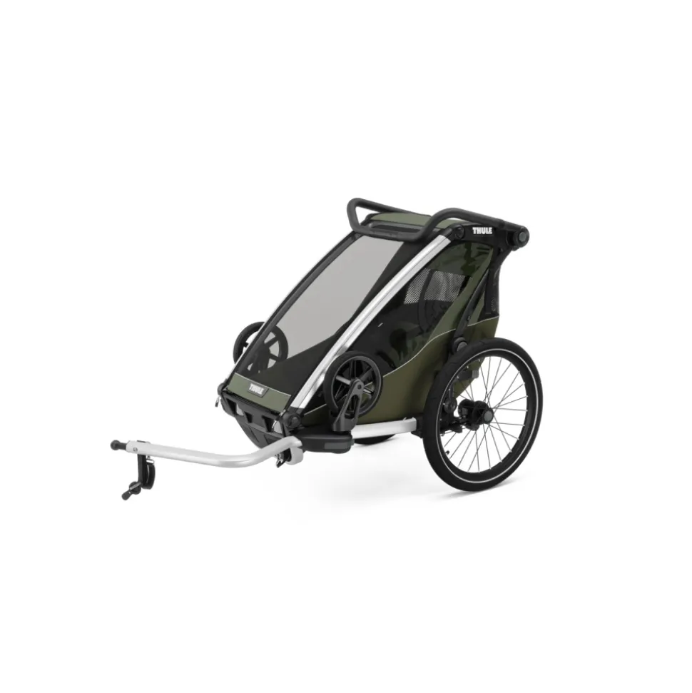 Pack remorque vélo chariot lite 1 place vintage green + kit jogging