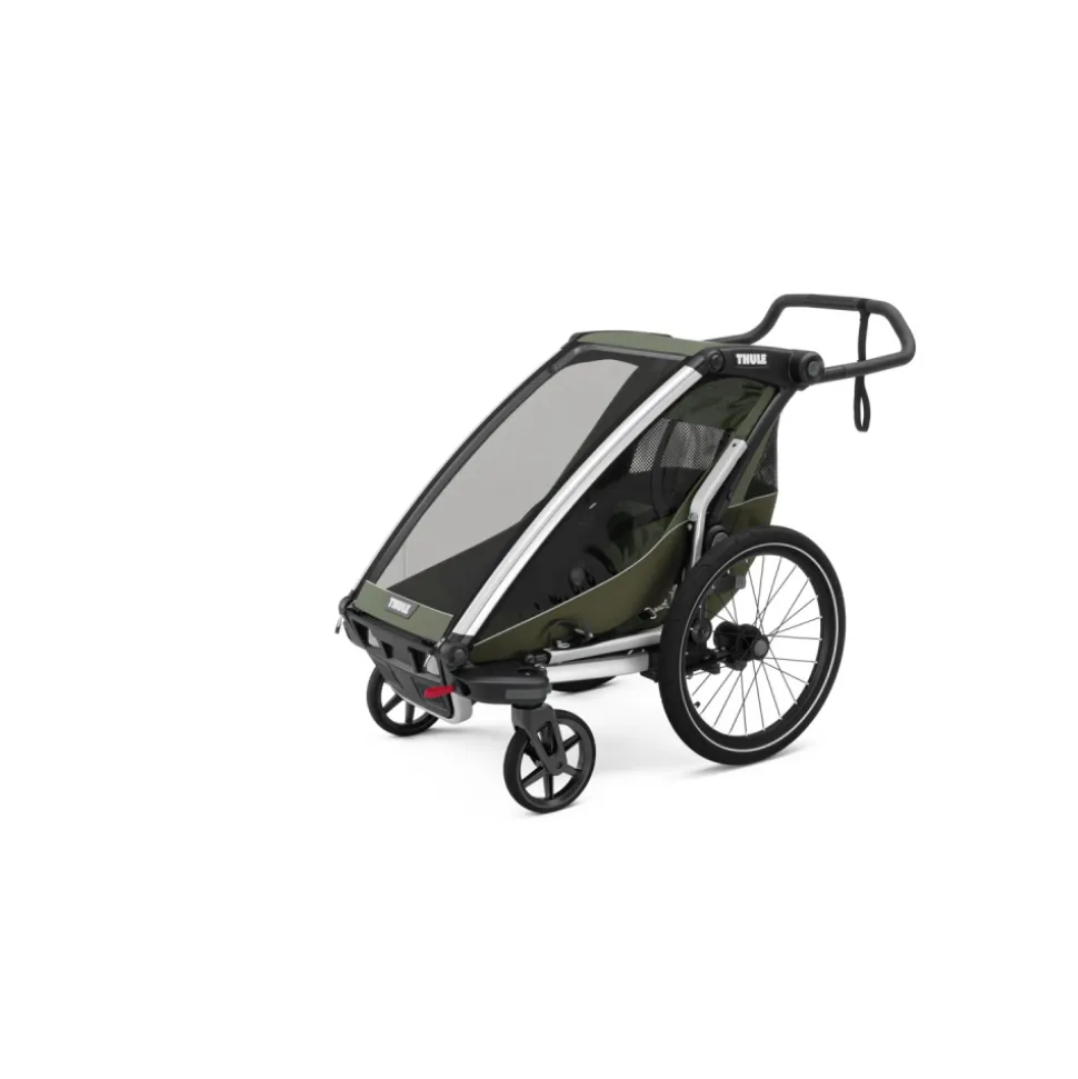 Pack remorque vélo chariot lite 1 place vintage green + kit jogging