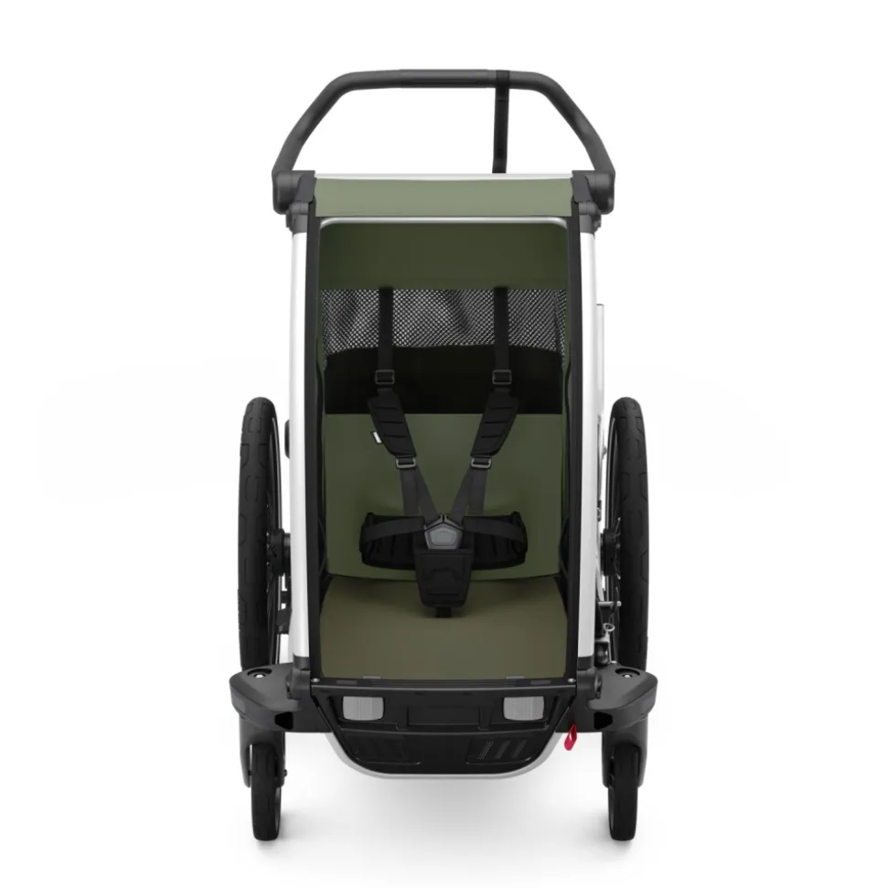 Pack remorque vélo chariot lite 1 place vintage green + kit jogging