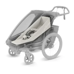 Pack remorque vélo chariot lite 1 place vintage green + assise pour nouveau-né infant sling + kit jogging