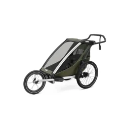 Pack remorque vélo chariot lite 1 place vintage green + assise pour nouveau-né infant sling + kit jogging