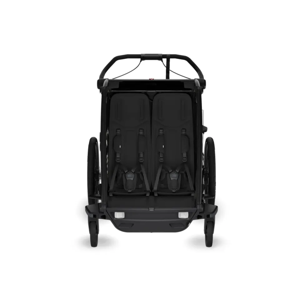 Pack remorque vélo chariot sport 2 places black + kit jogging