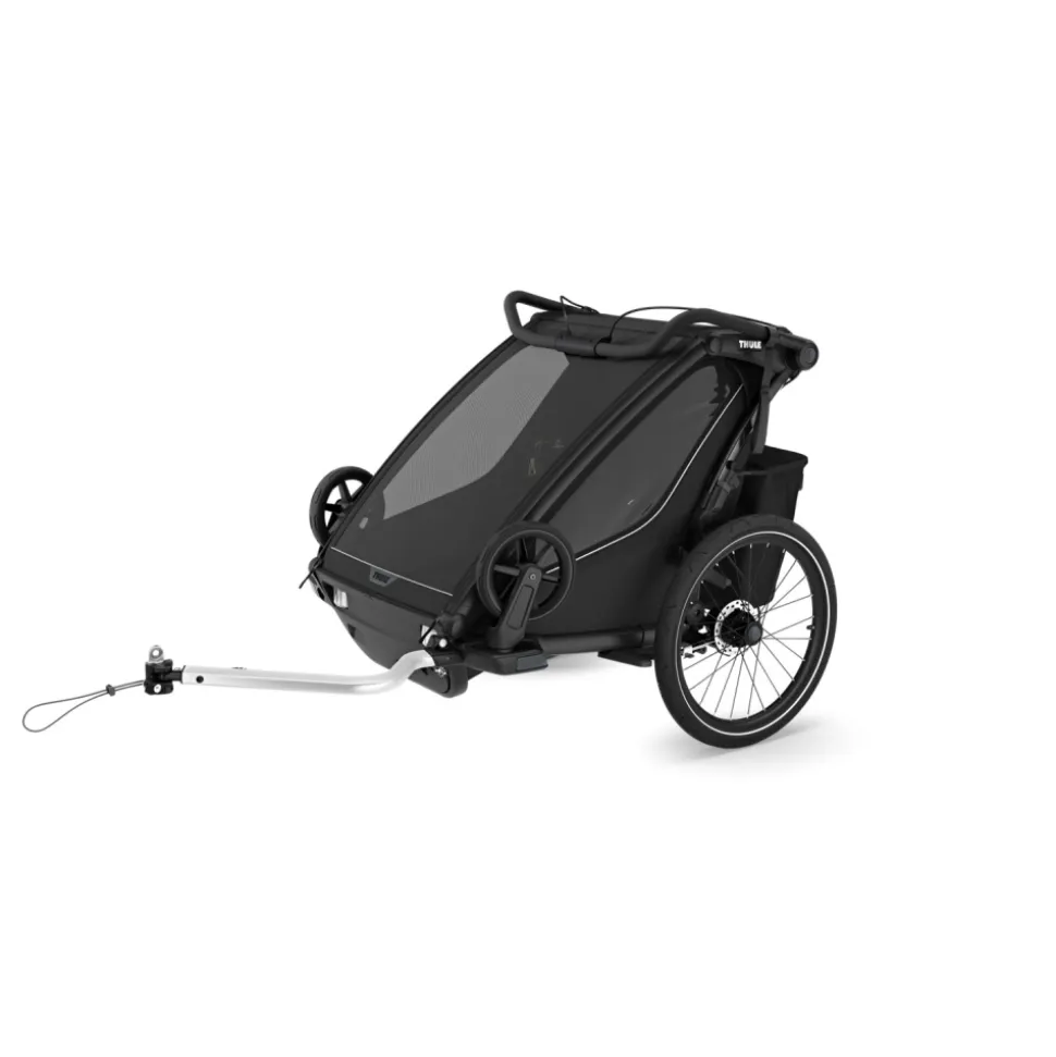Pack remorque vélo chariot sport 2 places black + kit jogging