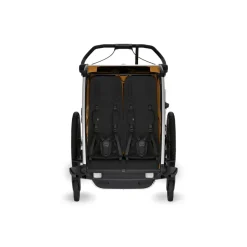 Pack remorque vélo chariot sport 2 places natural gold + kit jogging