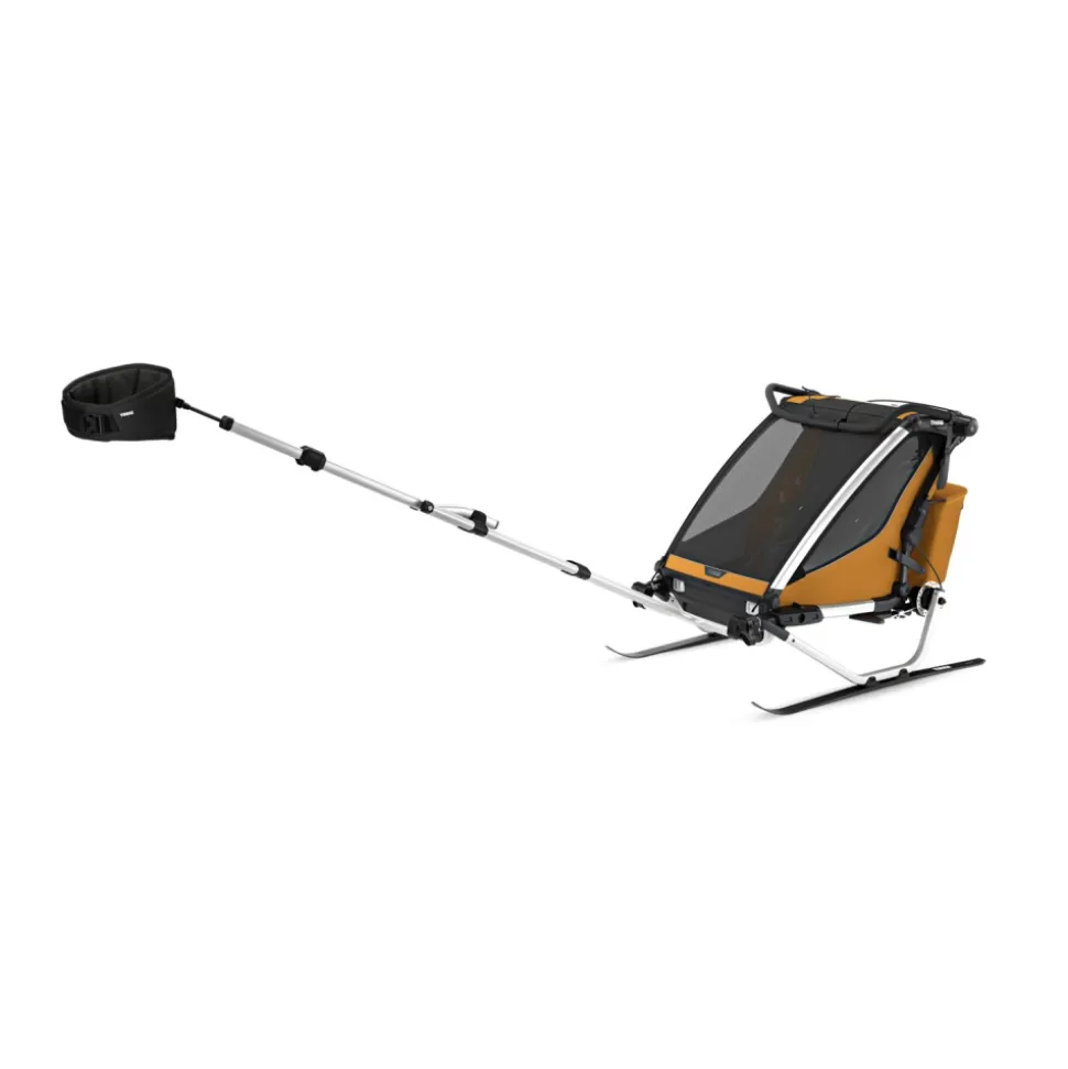Pack remorque vélo chariot sport 2 places natural gold + kit jogging