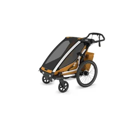 Pack remorque vélo chariot sport 1 place natural gold + kit jogging
