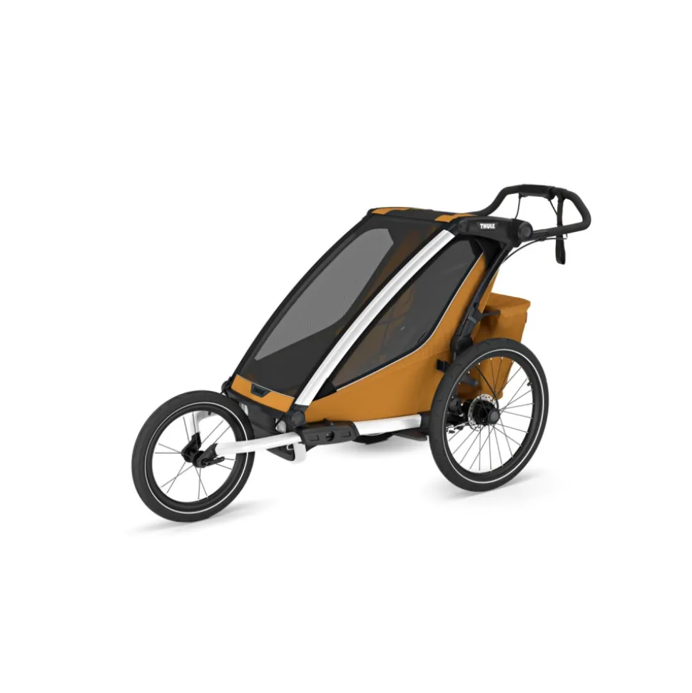 Pack remorque vélo chariot sport 1 natural gold + assise pour nouveau-né infant sling