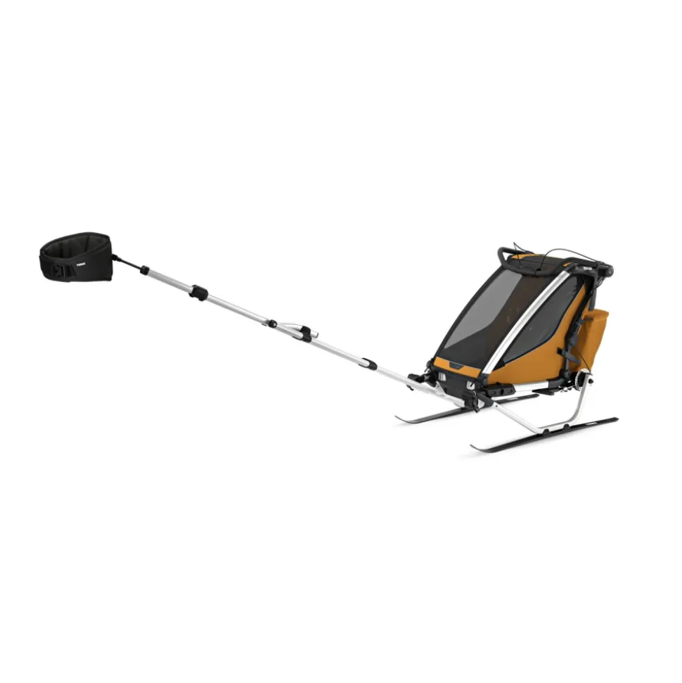 Pack remorque vélo chariot sport 1 natural gold + assise pour nouveau-né infant sling