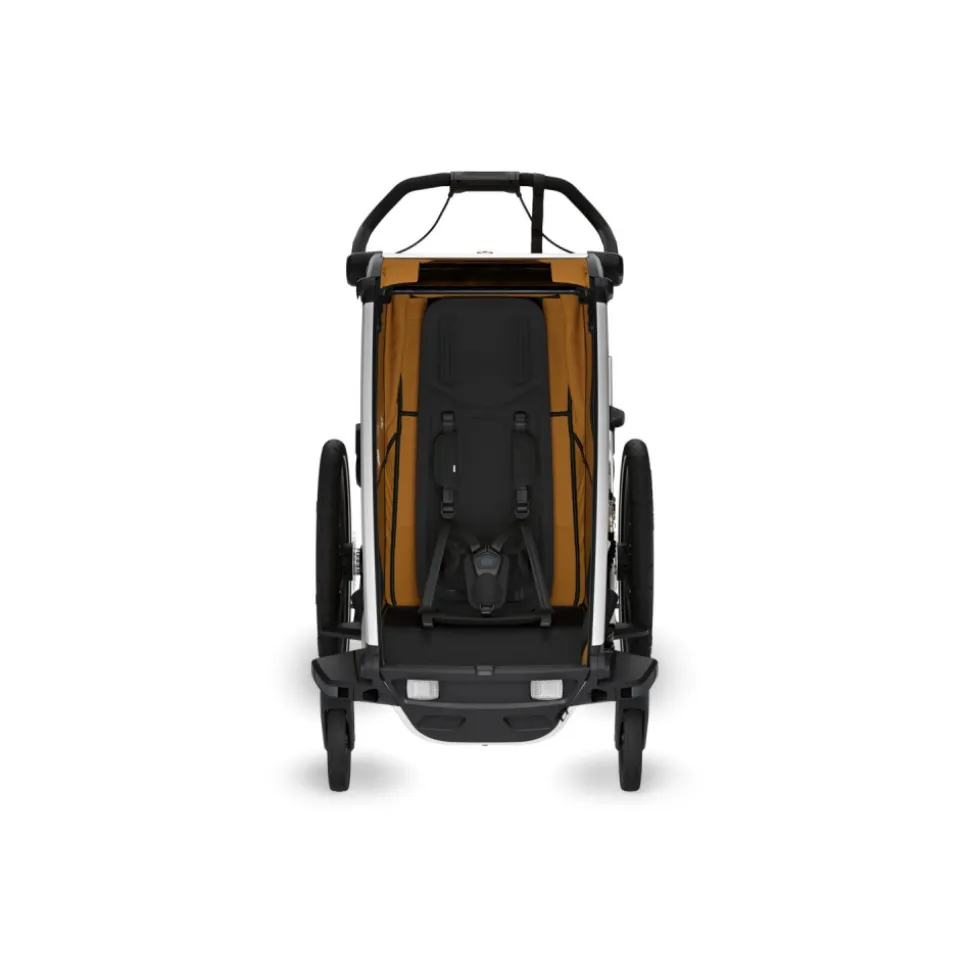 Pack remorque vélo chariot sport 1 natural gold + assise pour nouveau-né infant sling