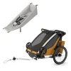 Pack remorque vélo chariot sport 2 natural gold + assise pour nouveau-né infant sling