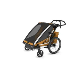 Pack remorque vélo chariot sport 2 natural gold + assise pour nouveau-né infant sling