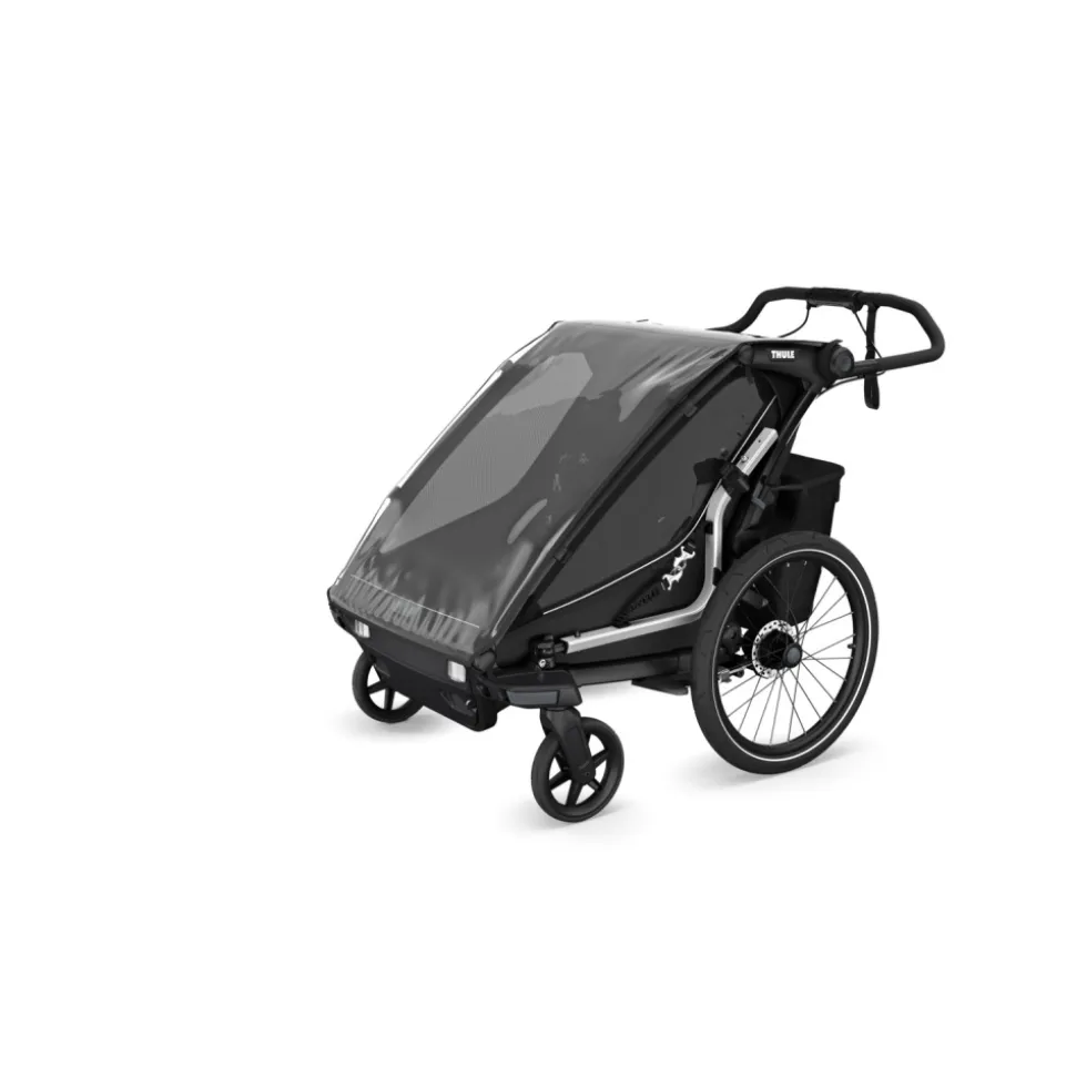 Pack remorque vélo chariot sport 1 place black + kit jogging