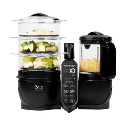 Pack robot cuiseur multifonctions nutribaby+ xl mineral black et 6 babybols 180 ml