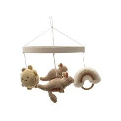 Pack support mobile bébé bois + mobile d’éveil bébé kangaroots